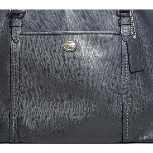 Coach Peyton Jordan Satchel Bag Black Saffiano Leather - Picture 2 of 9